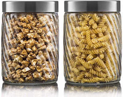 GRACIOUS MART Glass Utility Container  - 1200(Pack of 2, Clear)