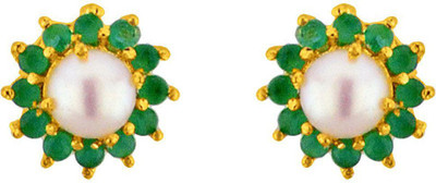 Sri Jagdamba Pearls GREENY Pearl Alloy Stud Earring