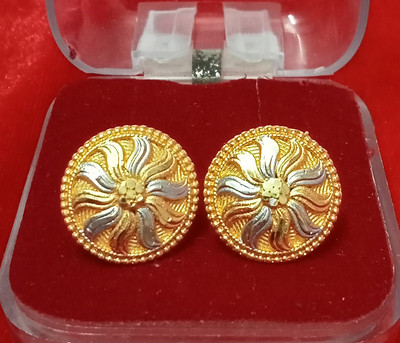 vks trading Essential Earrings & Studs Gold Plated Brass Stud Earring