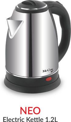 Mccoy Neo 1.2L 1500W Powerful Stainless Steel Full Featured Electric Kettle (1.2 L, SILVER & BLACK)