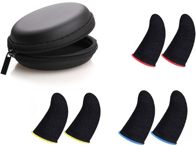 Jape Adjustable Colorful Finger Sleeve Pack of -03 (With Black Pouch) Finger Sleeve(Pack of 6)