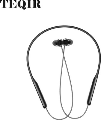 TEQIR Bluetooth Neckband Bluetooth Headset Immersive Audio Sweat and Water Resistance Bluetooth(Black, In the Ear)