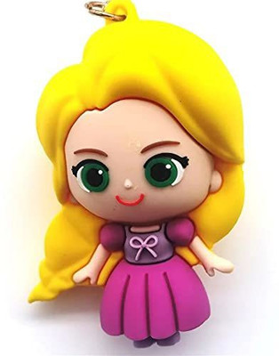 gtrp Rapunzel Premium Action Character 3D Rubber Silicone Keychain For Car Key Chain
