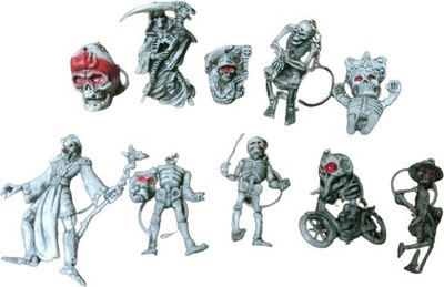 365 Degree Set of 10 Antique Ghost Keychain for Bikes and Gifting ( Design may vary ) Key Chain