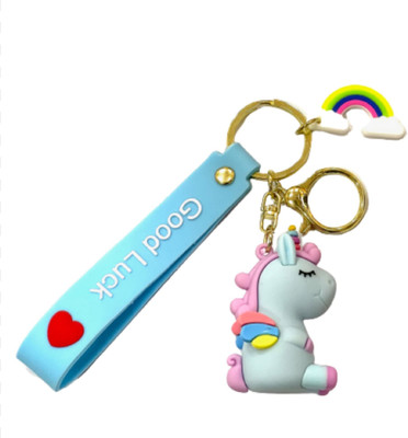 Augen Keychain-3D-Unicorn2Blue Key Chain