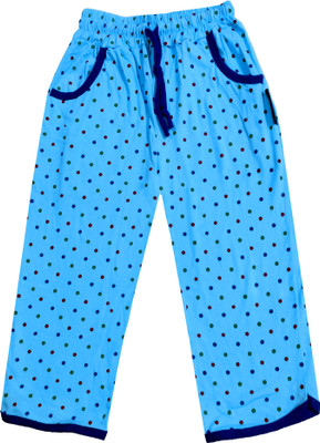 IndiWeaves Capri For Girls Casual Printed Pure Cotton(Light Blue Pack of 1)