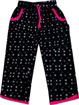Indistar Capri For Girls Casual Printed Pure Cotton(Black Pack of 1)