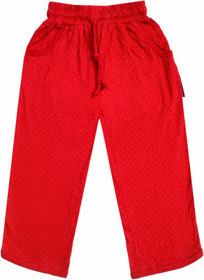 KAVYA Capri For Girls Casual Polka Print Pure Cotton(Red Pack of 1)