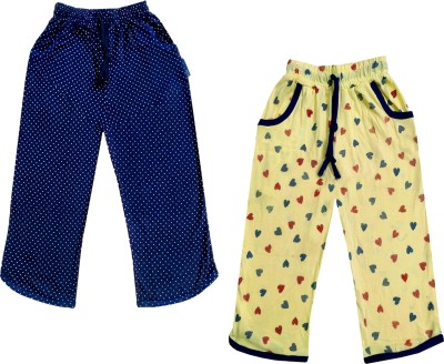 Indistar Capri For Girls Casual Printed Pure Cotton(Blue Pack of 2)