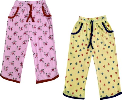 IndiWeaves Capri For Girls Casual Printed Pure Cotton(Pink Pack of 2)