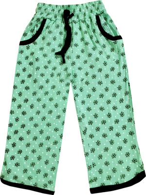Indistar Capri For Girls Casual Printed Pure Cotton(Green Pack of 1)