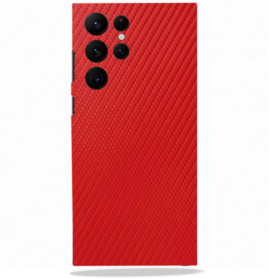 Mclaxa Red Carbon Fiber Designer Mobile Back Skin, Red Carbon Fiber, Samsung S22 Ultra Mobile Skin(Red Carbon Fiber Skin With Super Matte Finish)