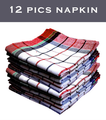 Ninki Fresh 12 pics Napkin Mulitcolor Cloth Napkins(12 Sheets)