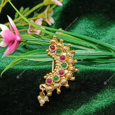 VIGHNAHARTA Pearl Gold-plated Plated Alloy Nathiya
