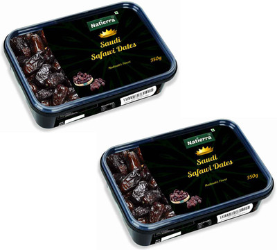 Natierra Organic Saudi Safawi Dates | Kalmi Khajoor | Dry Dates(2 x 350 g)