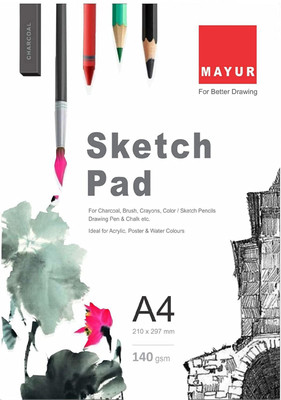 Eclet 50 Sheets A4 140GSM Sketch Book/Artist Pad/Drawing Note/Sketch pad Book for Students, Artists for Painting, Acrylic, acadmic, & Proffesional A4 140 gsm Craft paper(Set of 1, White)