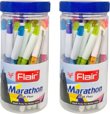FLAIR Marathon Ball Pen(Pack of 2, Blue)