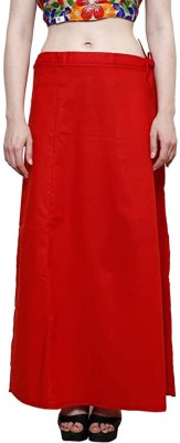 gosulbra fashion Saree Petticoat ( Waist-40 inch, Length-37 inch) Dark Red Cotton Blend Petticoat(Free)