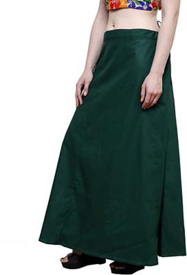 gosulbra fashion Saree Petticoat ( Waist-40 inch, Length-37 inch) Dark Green Cotton Blend Petticoat(Free)