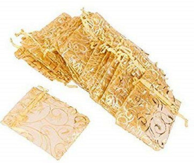 Krutadnya 100 Pcs Premium Gift Packing,Return Gifts,Coins,Dry Fruits, Shagun Pouch Net Potli(Pack of 100)