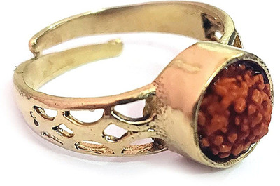 AIR9999 Rudraksha Ashtadhatu Shiv Shakti Free Size Metal Ring For Unisex Metal Ring