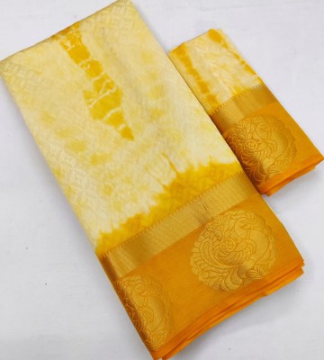 BHOLEBABA CREATION Woven Banarasi Tussar Silk Saree(Yellow)