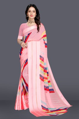 Dhami Printed Bollywood Georgette Saree(Pink)