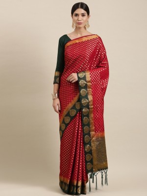 Shaily Woven Banarasi Silk Blend Saree(Maroon)