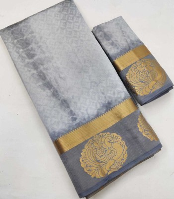 BHOLEBABA CREATION Woven Banarasi Tussar Silk Saree(Grey)