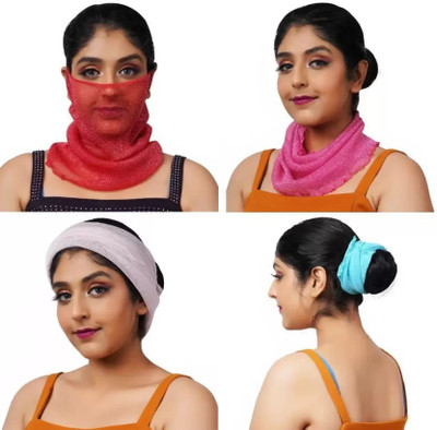 Ramanuja Solid Net, Satin Blend Girls Scarf