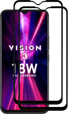 DSCASE Edge To Edge Tempered Glass for Itel Vision 3(Pack of 2)