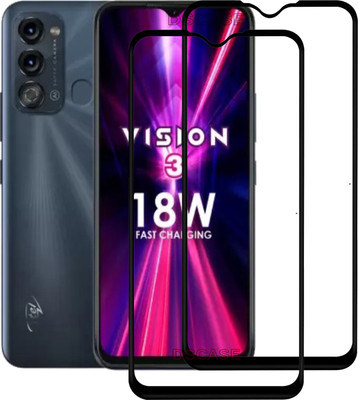 DSCASE Edge To Edge Tempered Glass for Itel Vision 3(Pack of 2)