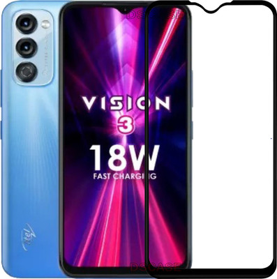 DSCASE Edge To Edge Tempered Glass for Itel Vision 3(Pack of 1)