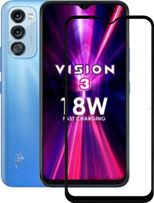 DSCASE Edge To Edge Tempered Glass for Itel Vision 3(Pack of 1)