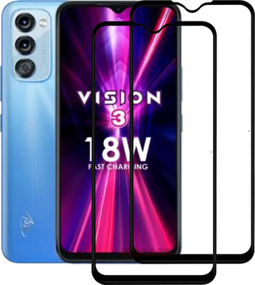 DSCASE Edge To Edge Tempered Glass for Itel Vision 3(Pack of 2)