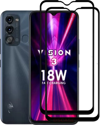 DSCASE Edge To Edge Tempered Glass for Itel Vision 3(Pack of 2)