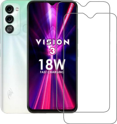 DSCASE Tempered Glass Guard for Itel Vision 3(Pack of 2)