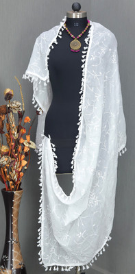 FAB WINDOW Cotton Blend Embroidered Women Dupatta