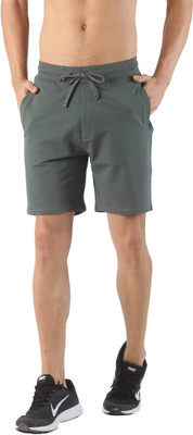INFINIA Solid Men Green Regular Shorts