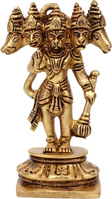 Rudra Centre Panchmukhi Hanuman Brass Idol - Decorative Showpiece  -  11 cm(Brass, Gold)