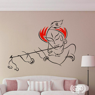 Decor now Devotional Pattern Size : ( 16-inch x 24-inch) Lord Krishna DIY Reusable Wall Painting Stencil for Home Decoration Stencil Stencil(Pack of 1, Lord Krishna)