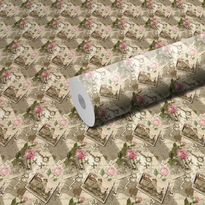 WallDaddy 304.8 cm L-Key Paper Rose Self Adhesive Sticker(Pack of 1)
