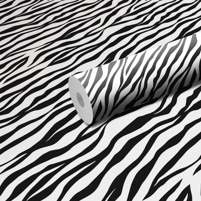 WallDaddy 304.8 cm L-Zebra Texture Self Adhesive Sticker(Pack of 1)