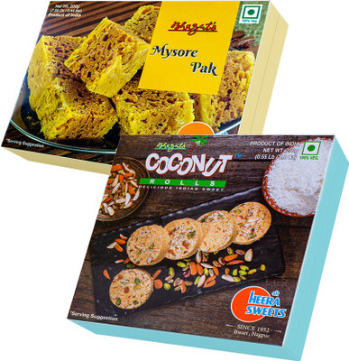 Bhagat's Heera Sweet Delicious Mysore Pak 200gm & Coconut Sonroll 250gm Box(2 x 225 g)