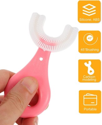 ELEGANTSTYLER Soft Silicone 360 Degree U Shaped Toothbrush For Kid Baby Children Manual Extra Soft Toothbrush