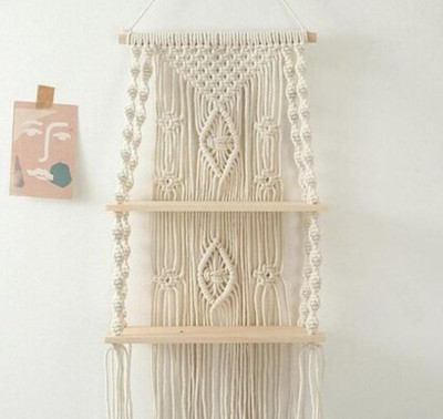 Aain Wall Shelf Hangers(White, Wood)