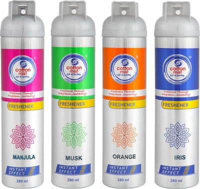 Cotton Mist Manjula, Musk, Orange, IRIS Spray(4 x 280 g)