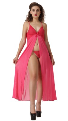 Honeymoon Women Robe and Lingerie Set(Pink)