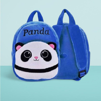 INDIGNITE Small 12 L Backpack PRINTED PANDA Soft Plush Backpacks (Blue) 12 L Backpack(White)