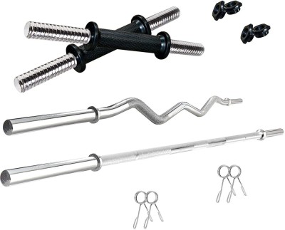 BK Dumbbell rods combo 3ft straight rod+3ft zigzag rod + dumbbell pair + 4 locks Weight Lifting Bar